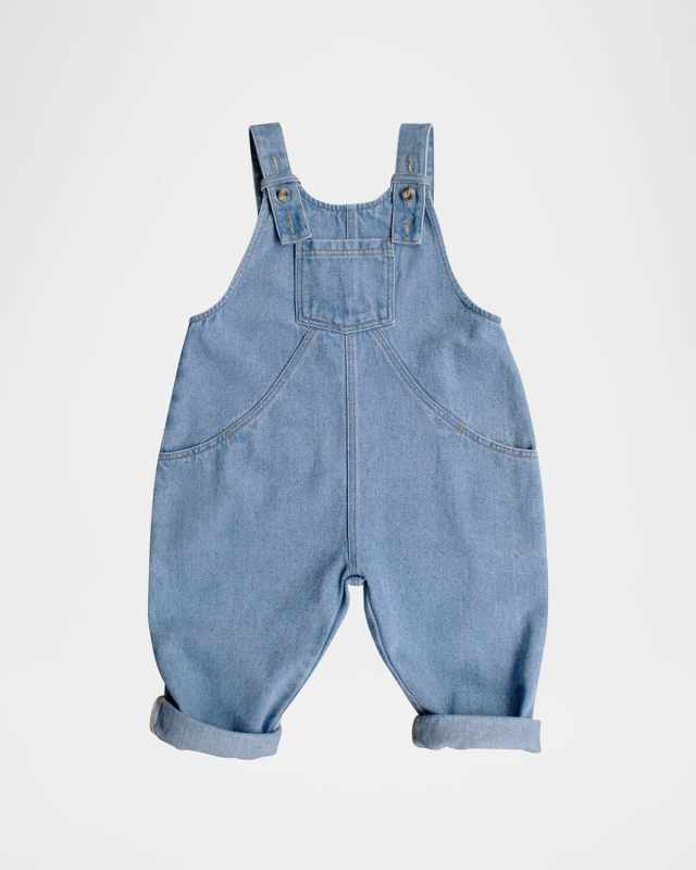 Kid's The Oversized Denim Dungaree Overalls, Size 3-10